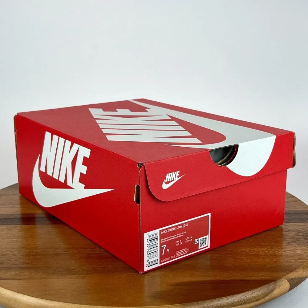 New Big Kids Nike Dunk Low‎ DH9765 402 Midnight Navy Game Royal Black Size 7 Y